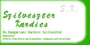 szilveszter kardics business card